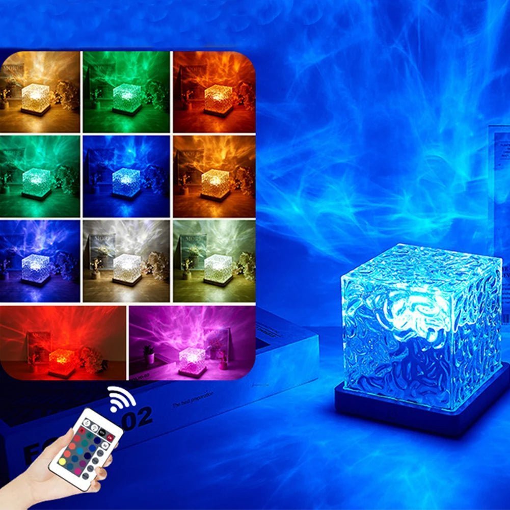 Veilleuse cristal rotative à ondulation de l'eau - Univers - bebe - maman